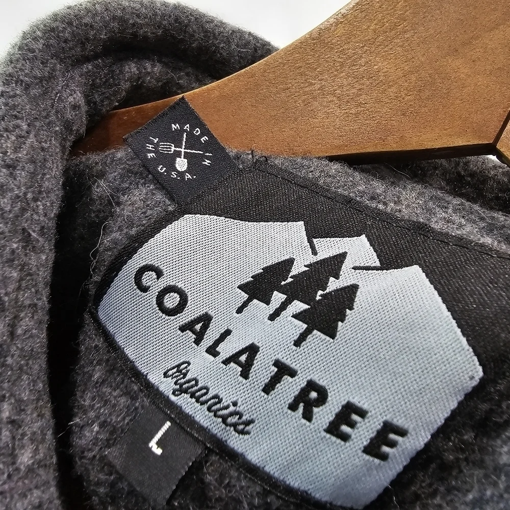 Coalatree Shirt Jacket Mens Large Wool Gray Button Down Shacket Chamois